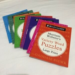 NEW 9 PACK Assorted Large Print Brain Games Merriam Webster's Word Puzzles